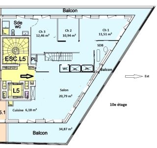 luxury apartment 4 Rooms for sale on NANTERRE (92000)